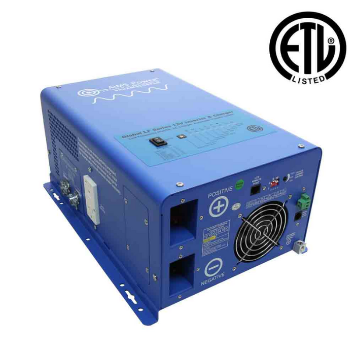 AIMS Power 1000 Watt Pure Sine Inverter Charger 12 Volt - ETL Listed to UL 458