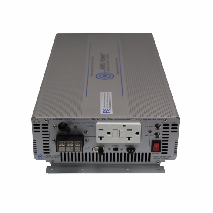 AIMS Power 2000 Watt Pure Sine Inverter 12 Volt - Industrial Grade