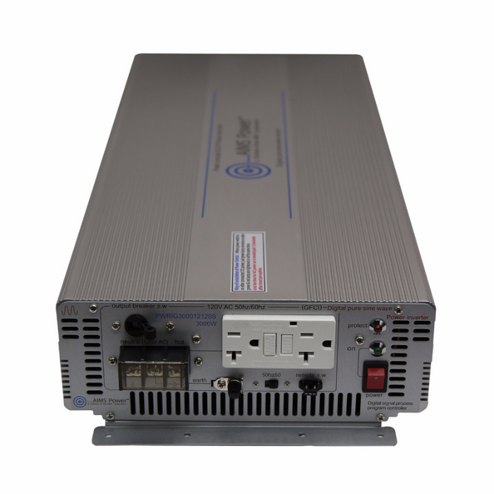 AIMS Power 3000 Watt Pure Sine Inverter 12 Volt - Industrial Grade