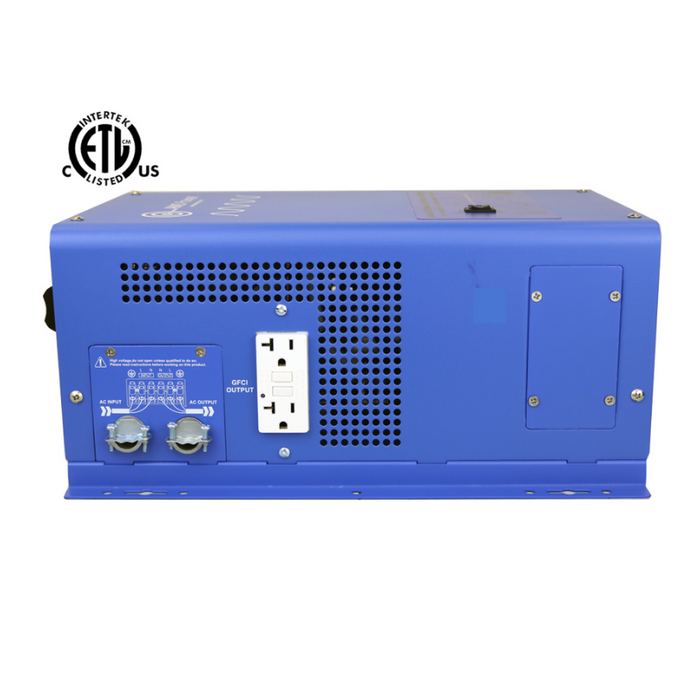 AIMS Power 3000 Watt Pure Sine Inverter Charger 12 Volt - ETL Listed to UL 458