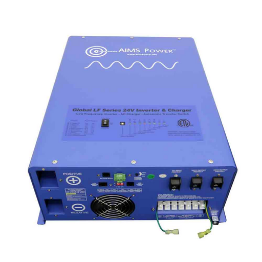 AIMS Power 4000 Watt Pure Sine Inverter Charger - 24VDC to 120/240VAC Split Phase - ETL Listed to UL 458