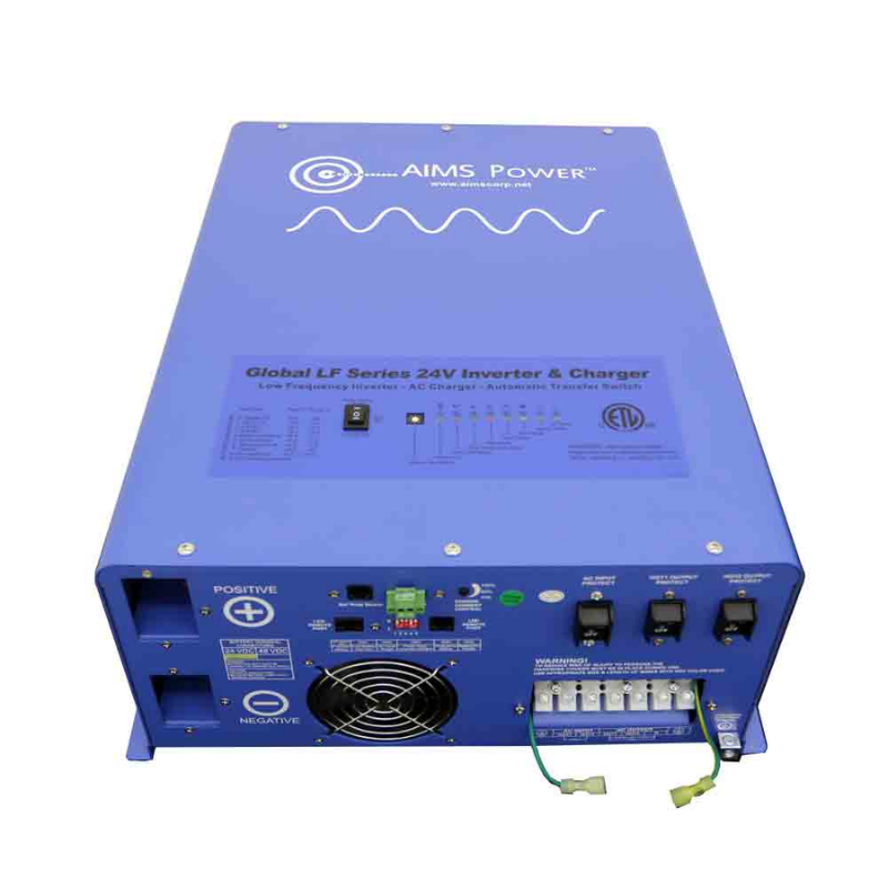 AIMS Power 4000 Watt Pure Sine Inverter Charger - 24VDC to 120/240VAC Split Phase - ETL Listed to UL 458