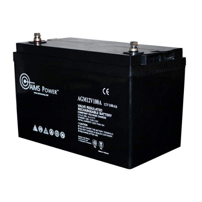 AIMS Power AGM 12V 100Ah Deep Cycle Battery Heavy Duty - AGM12V100A