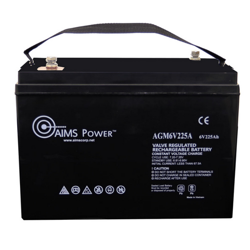 AIMS Power AGM 6V 225Ah Deep Cycle Battery Heavy Duty