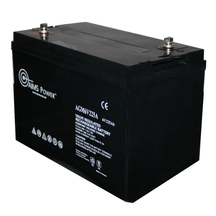 AIMS Power AGM 6V 225Ah Deep Cycle Battery Heavy Duty