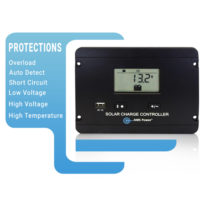 AIMS Power Flush Mount 30 Amp Charge Controller PWM 12/24V - SCC30AFM